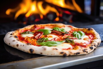 Sticker - close-up of an italian pizza fresh from the oven