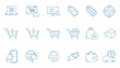 © RITA01 - Hand drawn E-commerce line icon set. Online shopping and delivery elements. E-commerce doodle icon collections.