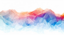 Colorful Digital Facet Design In The Shape Of Sound Waves Or Mountain On White Background