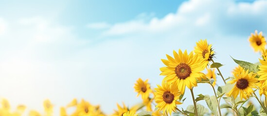 The sunflower blooms create a lovely and cozy atmosphere in the summer field