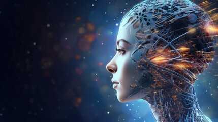 Artificial intelligence (AI), data mining, expert system software, genetic programming, machine learning, neural networks, nanotechnologies and another modern technologies concepts. Right composition.