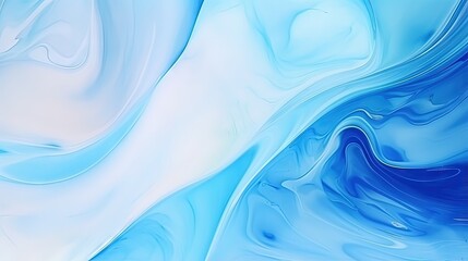 Poster - Beautiful color abstract background from mixied water and oil. Pastel colored abstraction. Blue and white background.