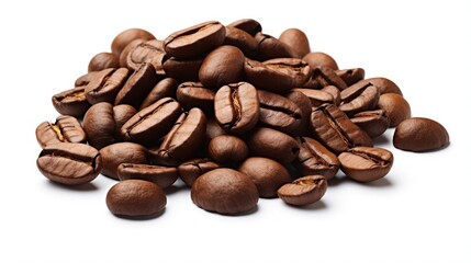 Wall Mural - Coffee beans isolated on white background.