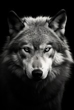 Wolf - Closeup Portrait Isolated On Black Background