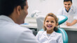 © PRASANNAPIX - Cute little girl smiling At dentist office.