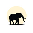 Silhouette eines gehenden Elefanten