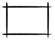 シンプル筆描き長方形のフレーム：黒