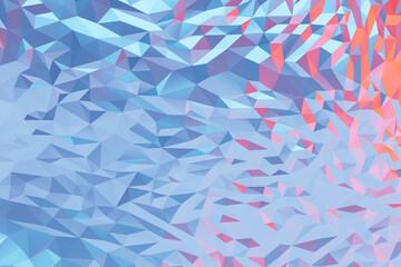 Fototapete - 3d illustration rows of pink and blue triangles .geometric background, pattern.