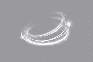 Wall Mural - Glowing white spiral. Speed ​​abstract lines effect. Rotating shiny rings. Glowing circular lines. Glowing ring trail. Vector.	