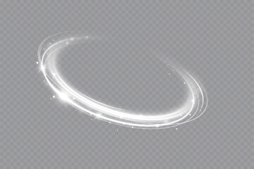 Wall Mural - Glowing white spiral. Speed ​​abstract lines effect. Rotating shiny rings. Glowing circular lines. Glowing ring trail. Vector.	