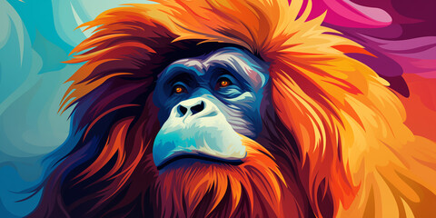 Sticker - Bright and colorful animal poster.