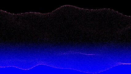 Wall Mural - Moving particles backdrop smooth pattern flowing, fabric dots curve waves lines motion background