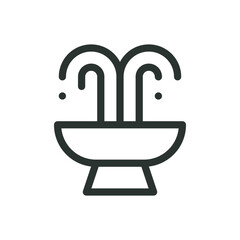 Aufkleber - park water fountain isolated icon, decoration fountain vector icon with editable stroke
