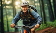 © Bartek - Active Senior Man Enjoys a Bike Ride Through the Forest