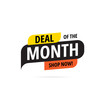 Month special offer sticker badge for sale banner. Deal of month promotion vector illustration