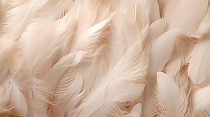Wall Mural - feathers background with beige colors blend and aesthetic soft style. fragile and sensitive elements