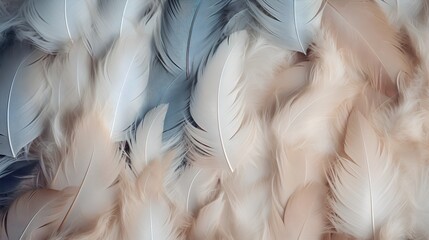 Wall Mural - feathers background with beige colors blend and aesthetic soft style. fragile and sensitive elements