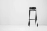 Fototapeta Paryż - Black bar stool isolated on the white background.