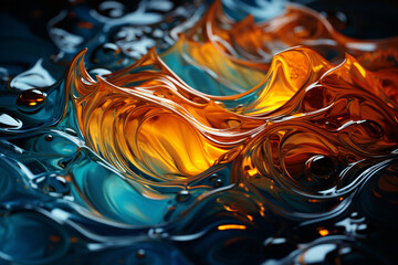 Fototapete - An artistic capture of water ripples in abstract patterns, resembling a canvas of flowing circles . 