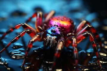 Leinwandbilder - A spider web showcasing an intricately trapped insect, depicting the success of the spider's hunting strategy.  