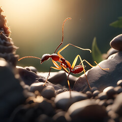 Wall Mural - Ants in forest, AI-Generatet