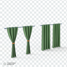 Curtains Isolated On Transparent Background 3d Rendering Illustration