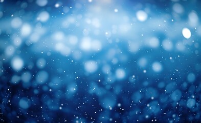 Blue christmas background with bokeh lights.