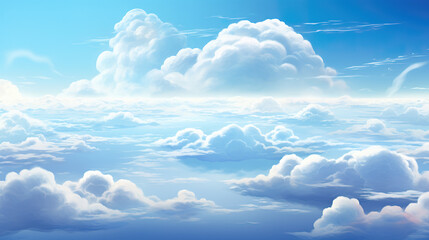 Wall Mural - beautiful blue inspired wallpaper artwork with clouds in the sky