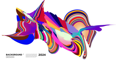 Aufkleber - colorful abstract fluid shape for digital web banner design template 2024
