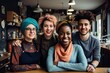 group of hipster queer diverse young people at work