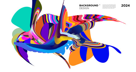 Aufkleber - colorful abstract fluid shape for digital web banner design template 2024