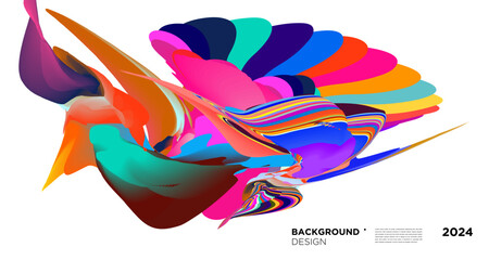 Aufkleber - colorful abstract fluid shape for digital web banner design template 2024