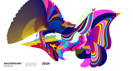 Aufkleber - colorful abstract fluid shape for digital web banner design template 2024