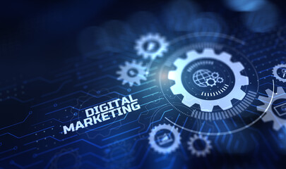 Wall Mural - Digital marketing strategy online advertising internet technology concept.