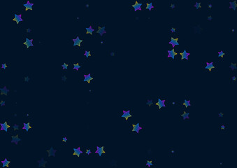 Wall Mural - rainbow stars on dark background