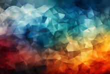 A Mesmerizing Kaleidoscope Pattern Of Vibrant Triangles And Hexagons In Gradient Hues.