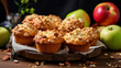 Apple hazelnut muffins sweetened with honey.