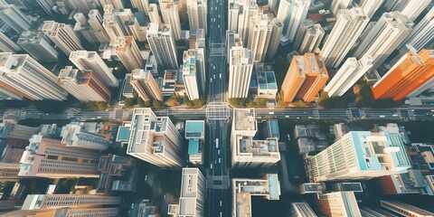 Canvas Print - Skyscrapers in a Chinese metropolis