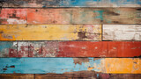 Fototapeta Przestrzenne - Colorful Wood Wall Texture