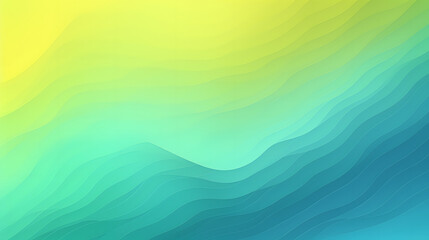 Poster - Retro grainy background noise texture effect summer design green blue yellow abstract wave pattern grainy gradient. Generative AI.