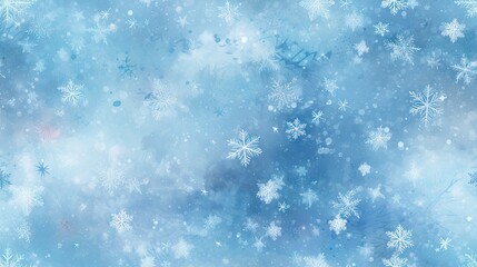 Poster -  a blue background with white snowflakes and snow flakes on the bottom of the image and the bottom of the image of snow flakes on the bottom of the image.  generative ai