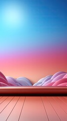 Wall Mural - Blurred rainbow light refraction texture overlay effect for photo and mockups. Organic drop diagonal holographic flare on a white wall. Background with shadow. Generative AI