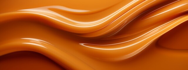 Liquid salted caramel syrup. Background of caramel paste. Texture Close up, top view.