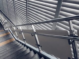 Stainless steel railing at station. Fall Protection. 