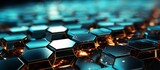 3d Abstract background formed from turqois hexagons