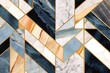 Fond art déco abstrait, motif géométrique minimaliste, incrustation de mosaïque moderne, carrelage, texture d'agate de marbre et d'or. IA générative, IA