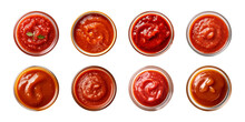 Collection Of Ketchup Or Sauce In A Bowl Isolated On A Transparent Background