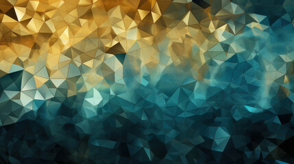 Sticker - Low Poly Triangle Mosaic in Teal