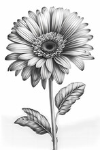 Detailed Gerber Flower Coloring Page - Botanical Sketch For Artistic Delight