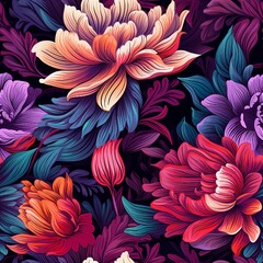 Poster - Artistic Flower Dreams Pattern